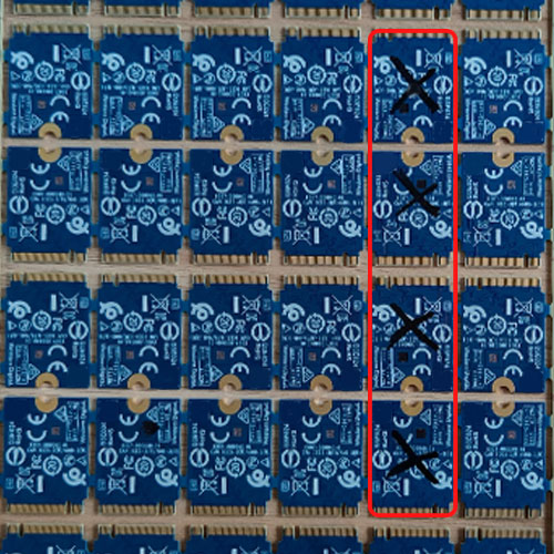 激光打叉涂黑機應(yīng)用效果圖